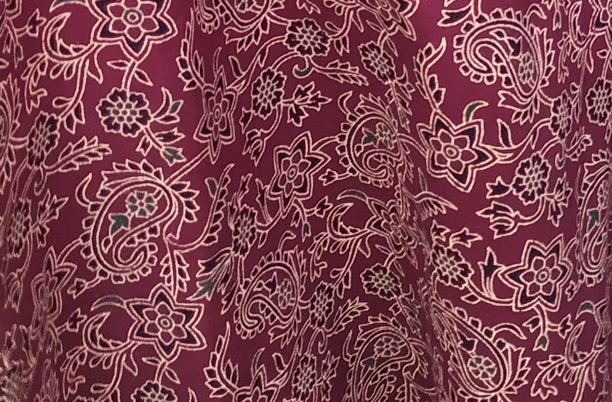 Maroon Printed V-Neck Short Kurti